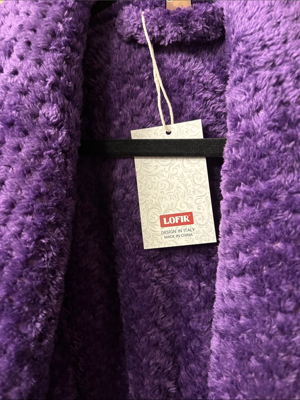 LOF Plush Soft Purple Robe with Hood - Picture 5 of 5